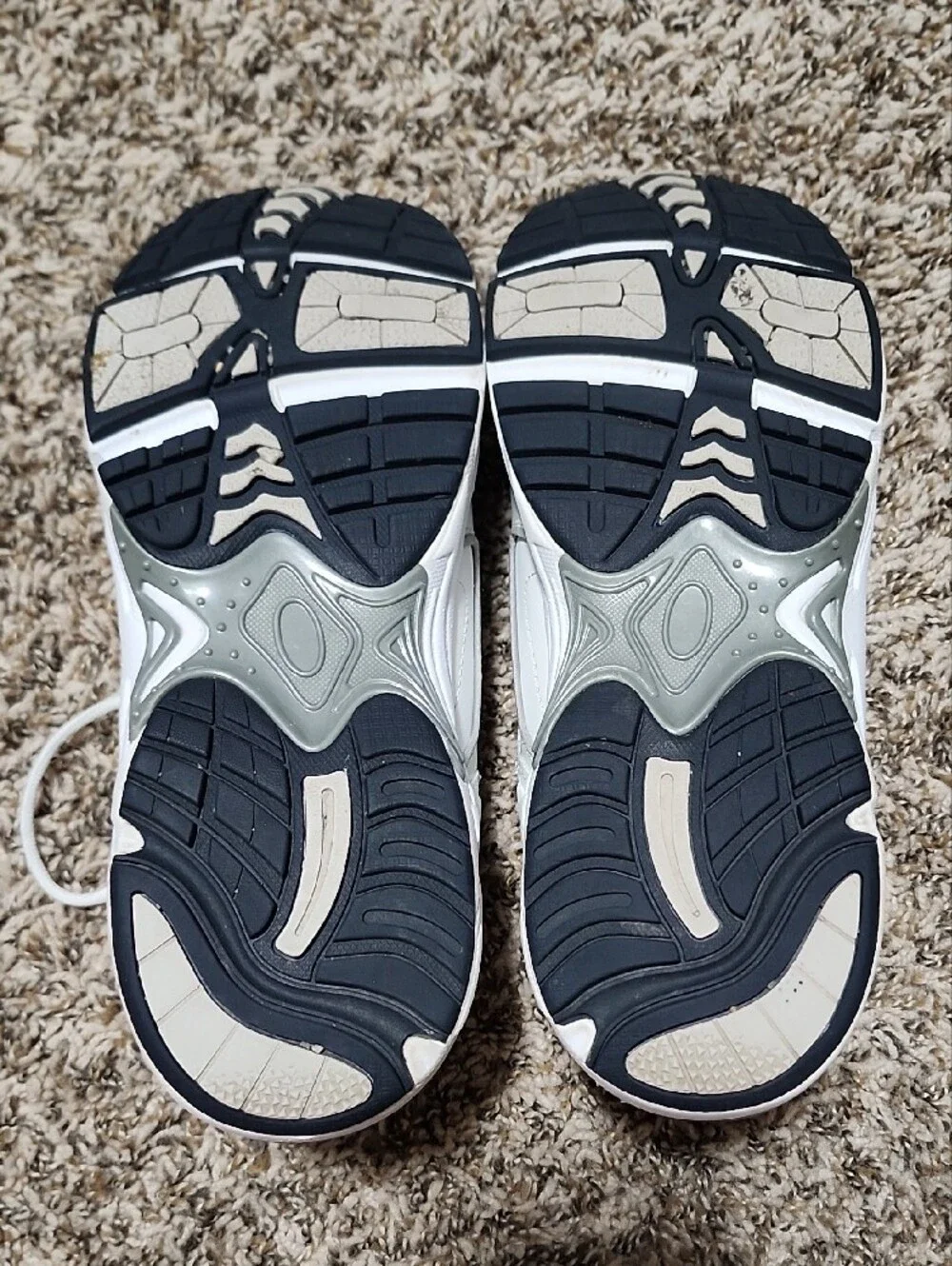 Vionic Men’s Classic Walker Leather Orthotic Sneakers White Navy Comfort Size 11